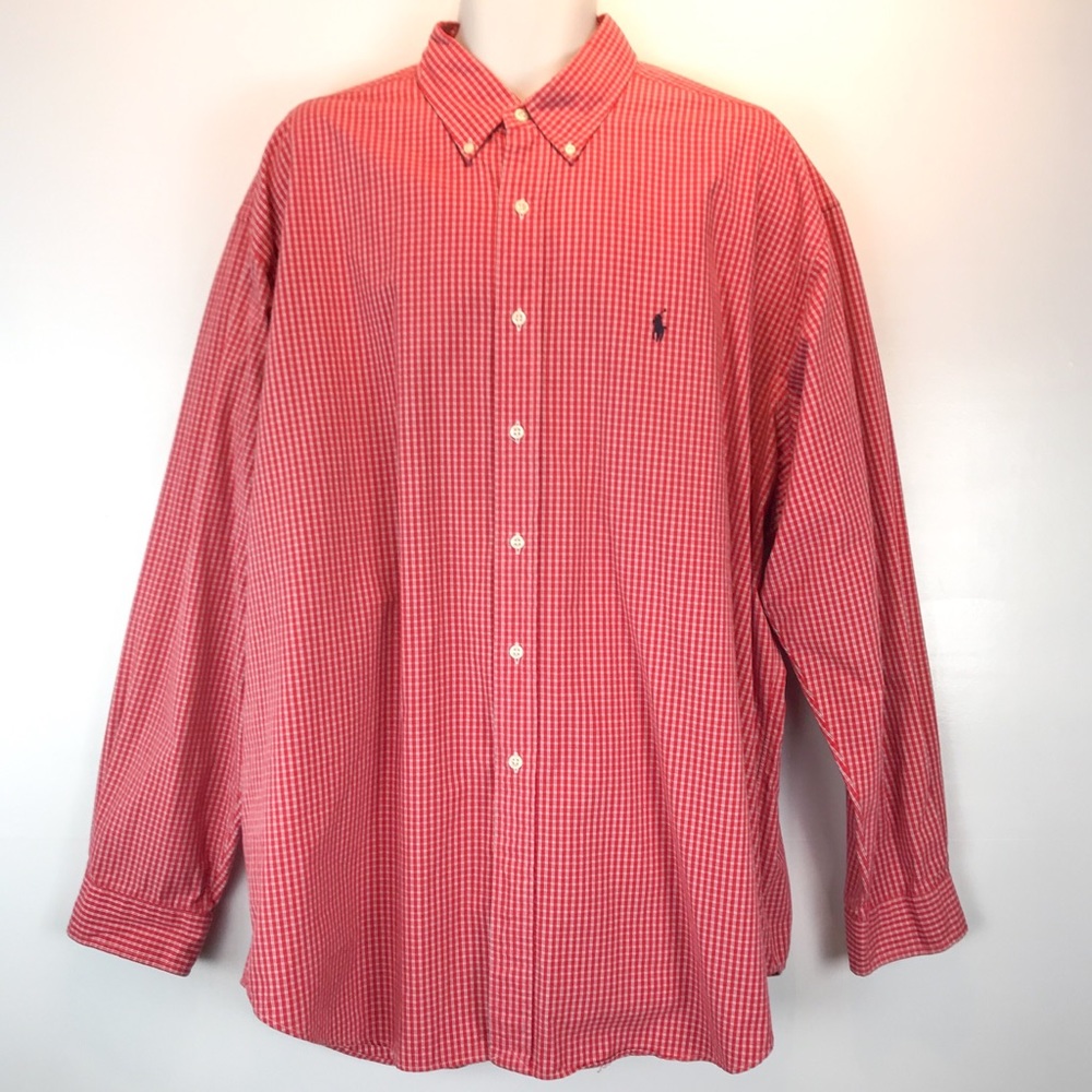 Ralph Lauren red plaid button down shirt  2XL